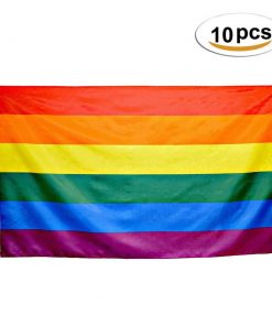 10 Pieces Rainbow Flag Polyester Gay Pride Flag with Brass Grommets Banner Hanging LGBT Flag For - Omnisexual Flag™