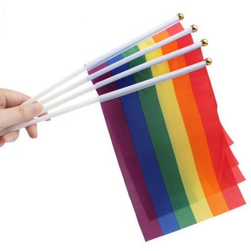 50 pcs Geminbowl Rainbow flag Hand Waving Gay Pride LGBT parade Les Bunting 14x21cm Geminbowl Brand - Omnisexual Flag™