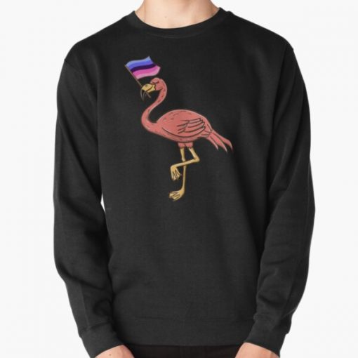 Flamingo With Omnisexual Pride Flag Pullover Sweatshirt RB1901 product Offical Omnisexual Flag Merch