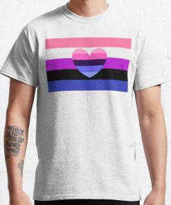 genderfluid flag, with omnisexual heart Classic T-Shirt RB1901 product Offical Omnisexual Flag Merch