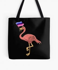 Flamingo With Omnisexual Pride Flag All Over Print Tote Bag RB1901 product Offical Omnisexual Flag Merch