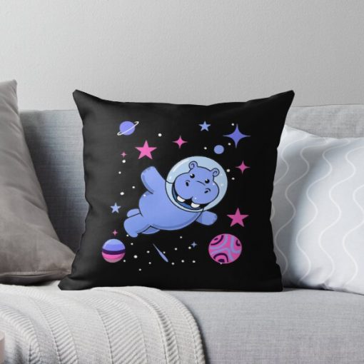 Omnisexual Hippo In Space Omnisexual Pride Throw Pillow RB1901 product Offical Omnisexual Flag Merch