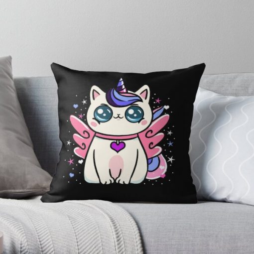 Omnisexual Caticorn Omnisexual Pride Throw Pillow RB1901 product Offical Omnisexual Flag Merch
