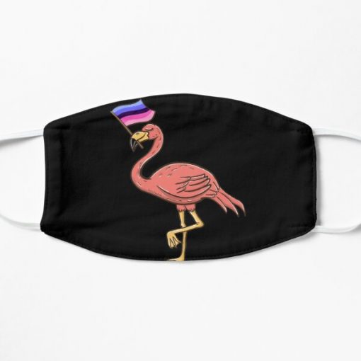 Flamingo With Omnisexual Pride Flag Flat Mask RB1901 product Offical Omnisexual Flag Merch